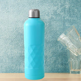 Kuber Industries Pack of 5 Vacuum Insulated Water Bottle | Stainless Steel Water Bottle | Hot & Cold Water Bottle | Leakproof, BPA Free, Rustproof | 750 ML | Light Blue